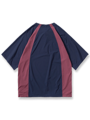 灰色配色のアウトドア速乾ショートスリーブジップポロシャツ正面展示