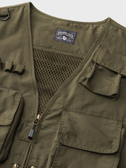 アウトドア 多ポケット ベスト