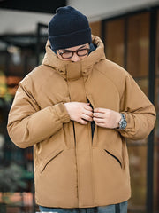 アウトドア・フード付き ダック 中綿ジャケット