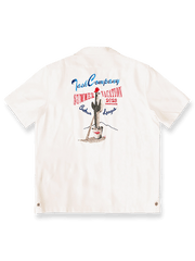 サボテン刺繍入り野球柄ハワイアンシャツ全体図