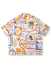 製品画像: アイランド柄&フルーツ柄コットンリネンキューバカラーシャツ