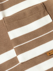 カラーブロックボーダー柄 ハーフボタン スウェット