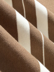 カラーブロックボーダー柄 ハーフボタン スウェット