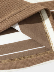 カラーブロックボーダー柄 ハーフボタン スウェット