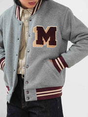 配色切り替え 裏フリースベースボールジャケット