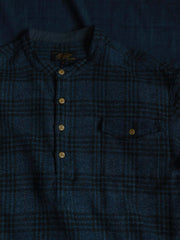 チェック柄 ウール混 プルオーバーシャツ