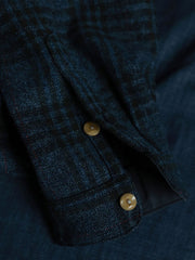 チェック柄 ウール混 プルオーバーシャツ