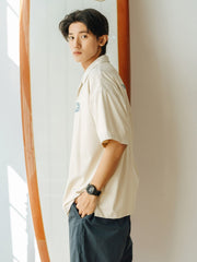 小さな車 刺繍入り 半袖シャツ