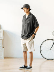 小さな車 刺繍入り 半袖シャツ