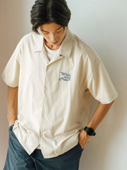 小さな車 刺繍入り 半袖シャツ