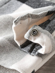 ウール混 チェック柄 ヘビーウェイト 長袖シャツ