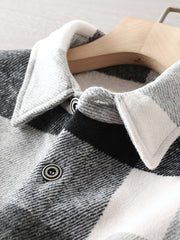 ウール混 チェック柄 ヘビーウェイト 長袖シャツ