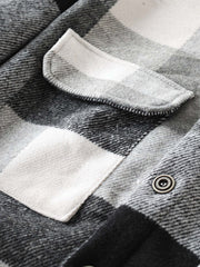 ウール混 チェック柄 ヘビーウェイト 長袖シャツ