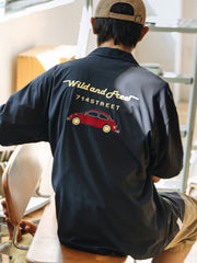 小さな車 刺繍入り 半袖シャツ