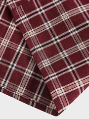 レッドチェック柄 長袖シャツ