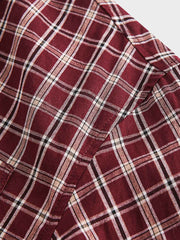 レッドチェック柄 長袖シャツ