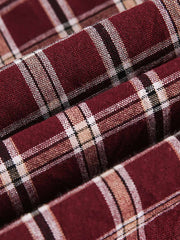 レッドチェック柄 長袖シャツ