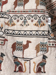 エジプト シンボル ジャガード柄 長袖シャツ