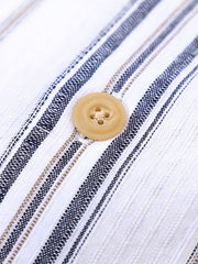 ブルー&ブラウン ストライプ シャツ