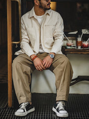 ユニーク ポケット フレンチ ワークシャツ