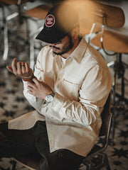 ユニーク ポケット フレンチ ワークシャツ