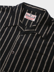 先染め ストライプ コットン キューバシャツ