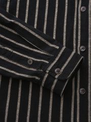 先染め ストライプ コットン キューバシャツ