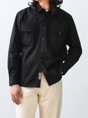 ヘビーウェイト 純綿 アコーディオン ポケットシャツ