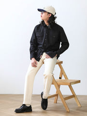 ヘビーウェイト 純綿 アコーディオン ポケットシャツ