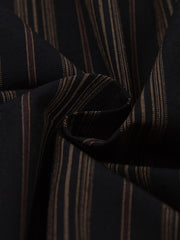 ブラック×ブラウン ストライプ柄 長袖シャツ