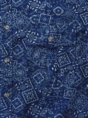 ペイズリー柄 コット長袖シャツ