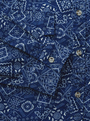 ペイズリー柄 コット長袖シャツ