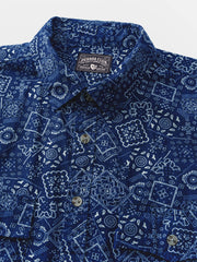 ペイズリー柄 コット長袖シャツ