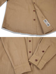 対称ポケット コットン長袖シャツ