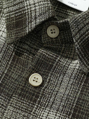 コントラスト チェック柄 長袖シャツ