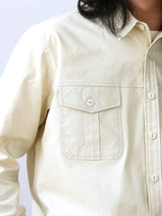 ヘビーウェイト 純綿 アコーディオン ポケットシャツ