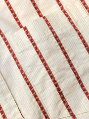 コットン 刺繍入り ストライプシャツ