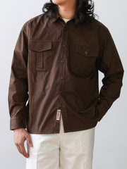 ヘビーウェイト 純綿 アコーディオン ポケットシャツ