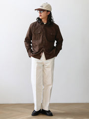 ヘビーウェイト 純綿 アコーディオン ポケットシャツ