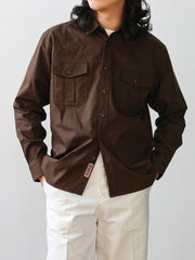 ヘビーウェイト 純綿 アコーディオン ポケットシャツ