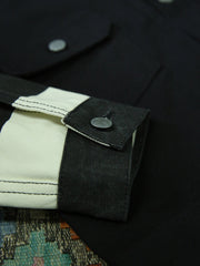 ストライプ柄コンビ ショートジャケット