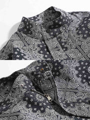 ペイズリー柄 立襟ジャケット