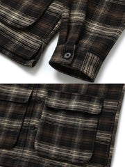 裏起毛 チェック柄 シャツジャケット