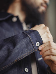 三目鷲 プリントデニムシャツ