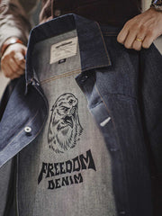 三目鷲 プリントデニムシャツ