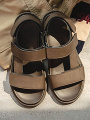 レザー ダブルストラップ サンダル