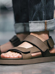 レザー ダブルストラップ サンダル