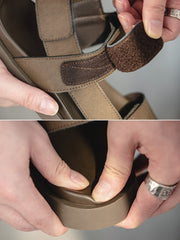 レザー ダブルストラップ サンダル