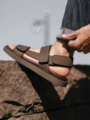 レザー ダブルストラップ サンダル