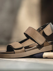 レザー ダブルストラップ サンダル